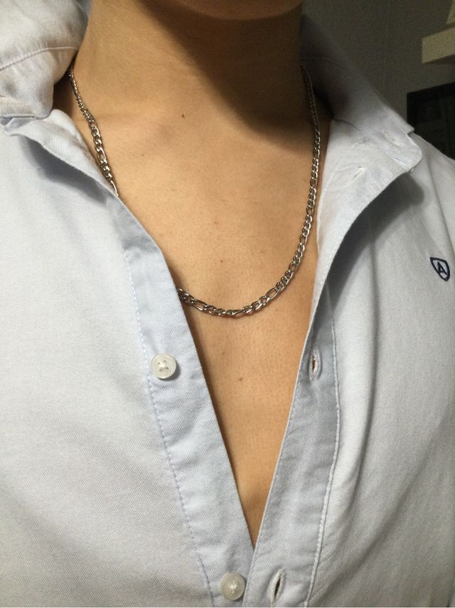 cadena tres por uno en acero, plateado