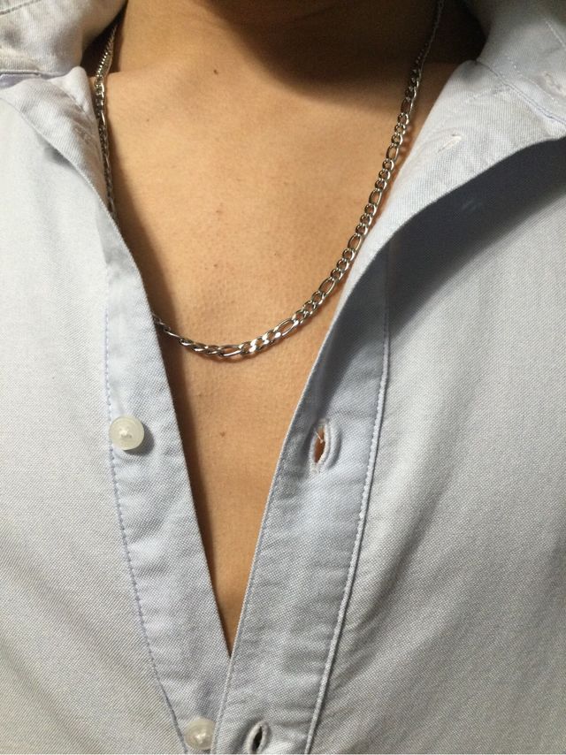 cadena tres por uno en acero, plateado