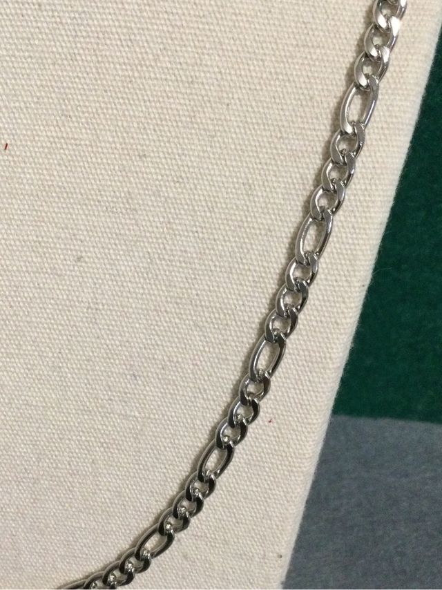 cadena tres por uno en acero, plateado