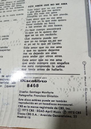 DISCO VINILO LP LOLITA, Amor, Amor ALBUM ESTÉREO