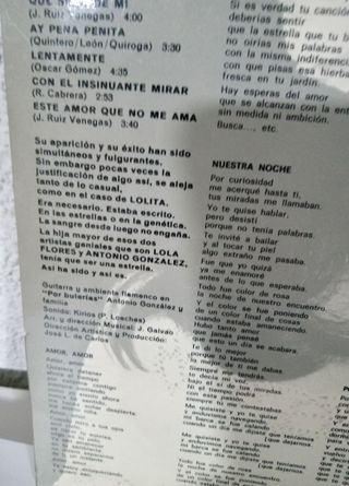 DISCO VINILO LP LOLITA, Amor, Amor ALBUM ESTÉREO