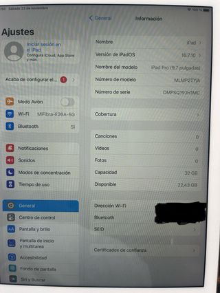 Ipad pro 32GB 9,7 caja/cargador/original