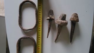 Lote soportes forja giro y agarre puertas madera