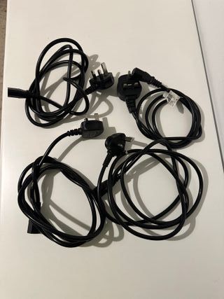 Lote de 4 cables alimentación corriente UK