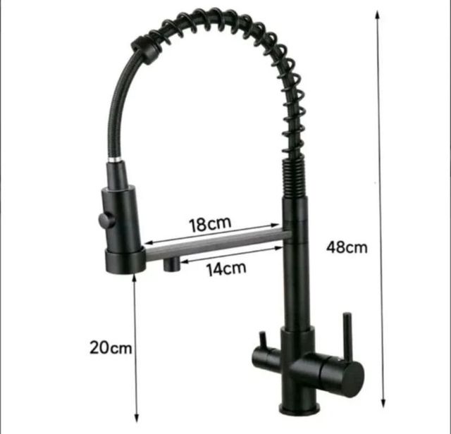 VICTOVA Grifo De Cocina Osmosis Negro 3 Vías Con Agua Fría/Caliente, Canal Independiente. Latón Duradero | Leroy Merlin