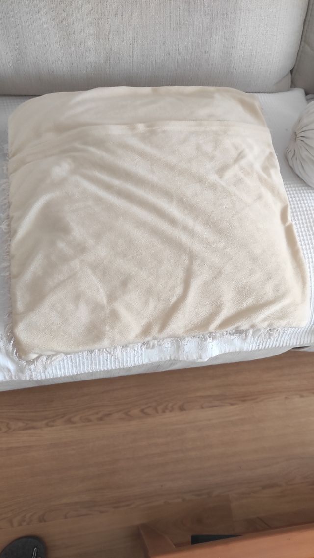 Dos Fundas de Cojín beige con pelito