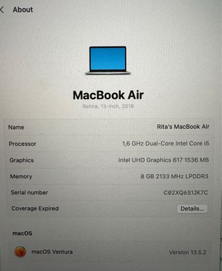 Apple MacBook Air, Retina, 13’, 2018