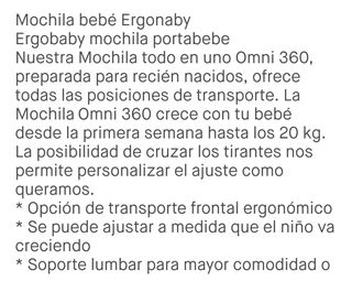 Mochila porteoErgobaby Omni 360 air cool fresh