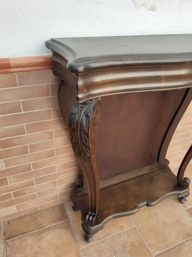 Preciosa consola antigua, estilo isabelino, madera