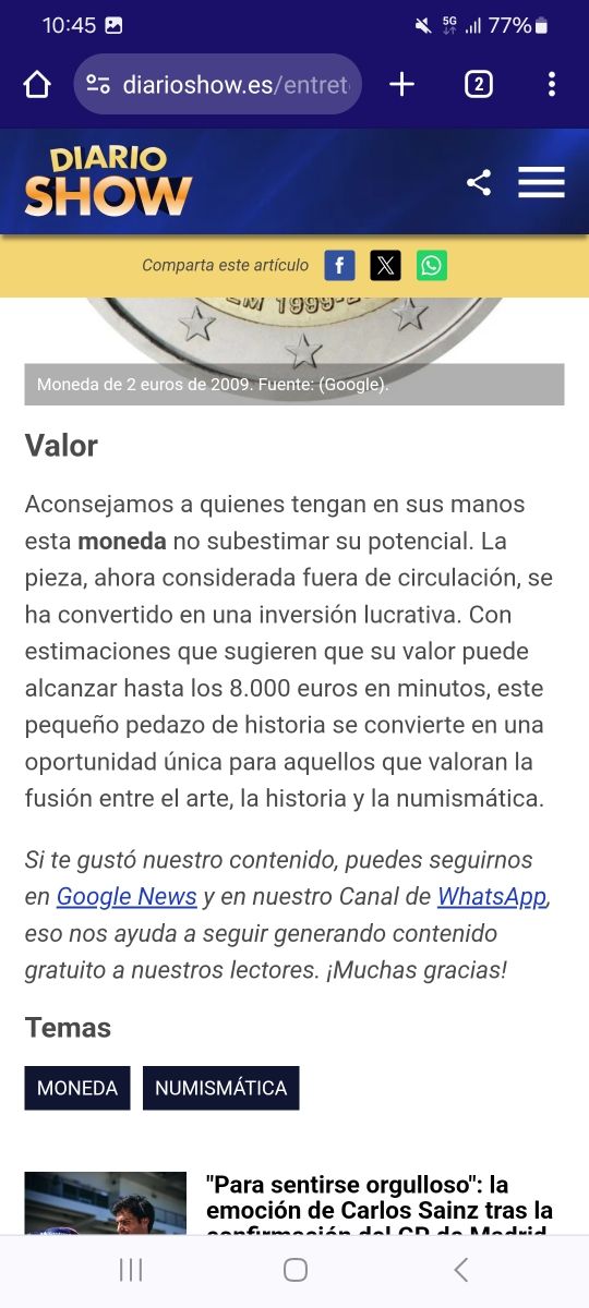 2€ conmemorativa 1999-2009 errores