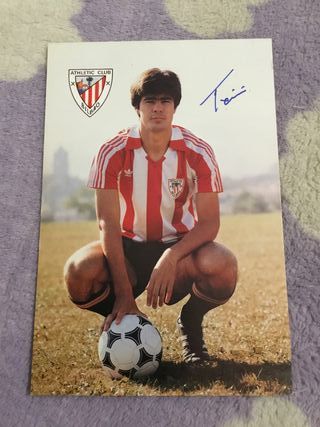 Foto postal original firmada de puñoletra athletic