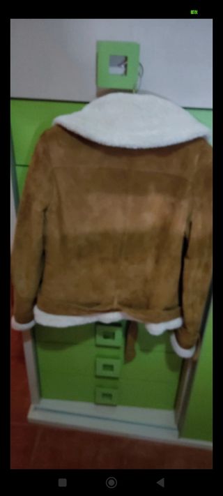 Cazadora Biker de PIEL con forro borreguillo-Zara