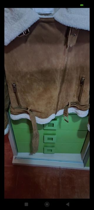 Cazadora Biker de PIEL con forro borreguillo-Zara