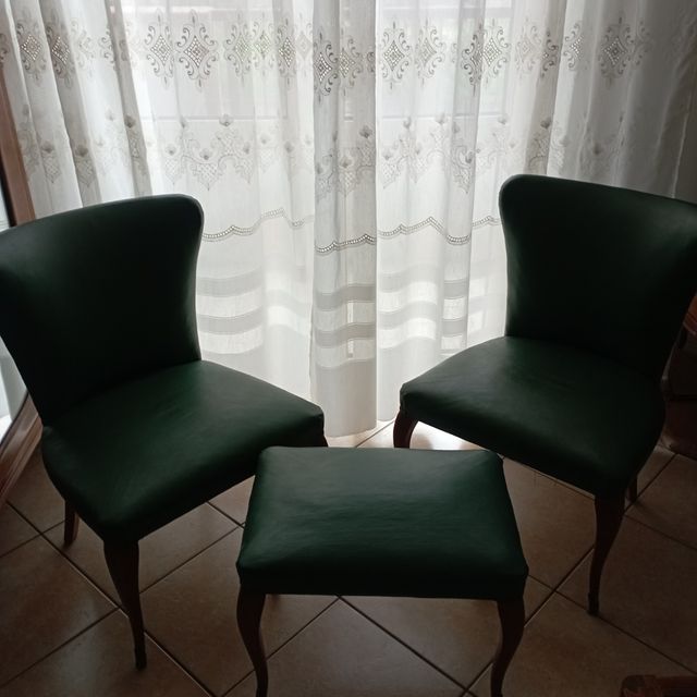 Set Sedie antiche più Puff coordinato