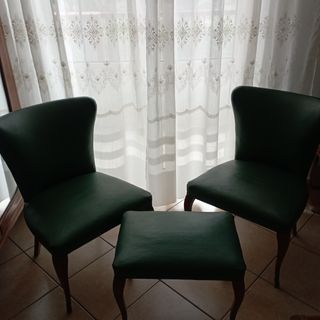 Set Sedie antiche più Puff coordinato 