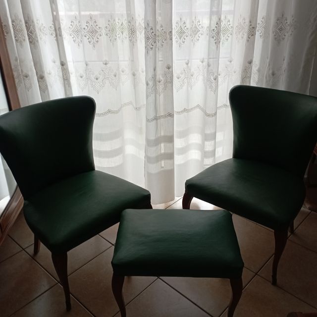 Set Sedie antiche più Puff coordinato