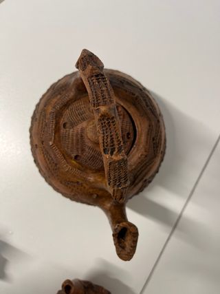 Set di teiere antiche in argilla e portacandele