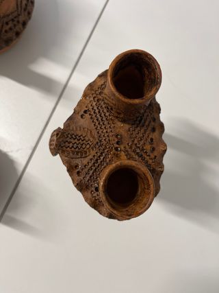 Set di teiere antiche in argilla e portacandele