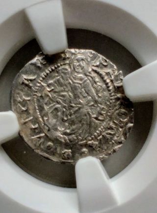 🪙Denario Húngaro Plata 1554 NGC
