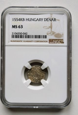 🪙Denario Húngaro Plata 1554 NGC