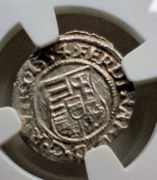 🪙Denario Húngaro Plata 1554 NGC