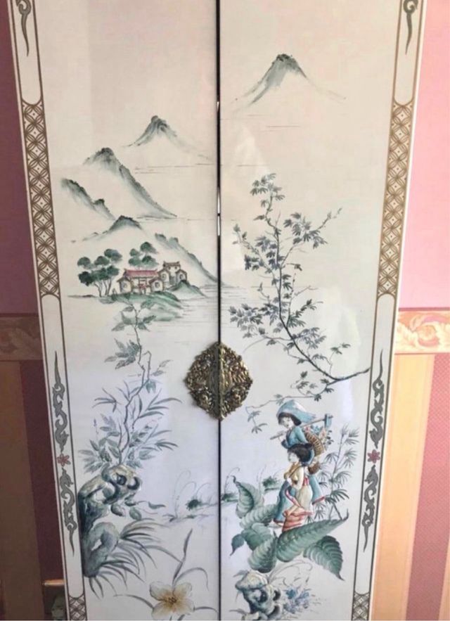 mueble de diseño blanco lacado estilo asiatico