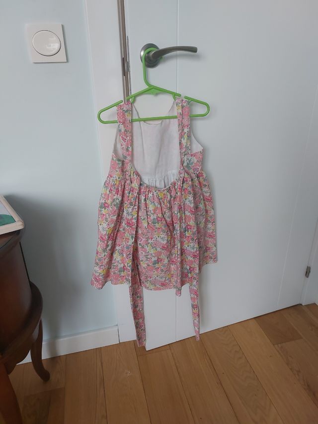 Vestido infantil Azul de Lino talla 5