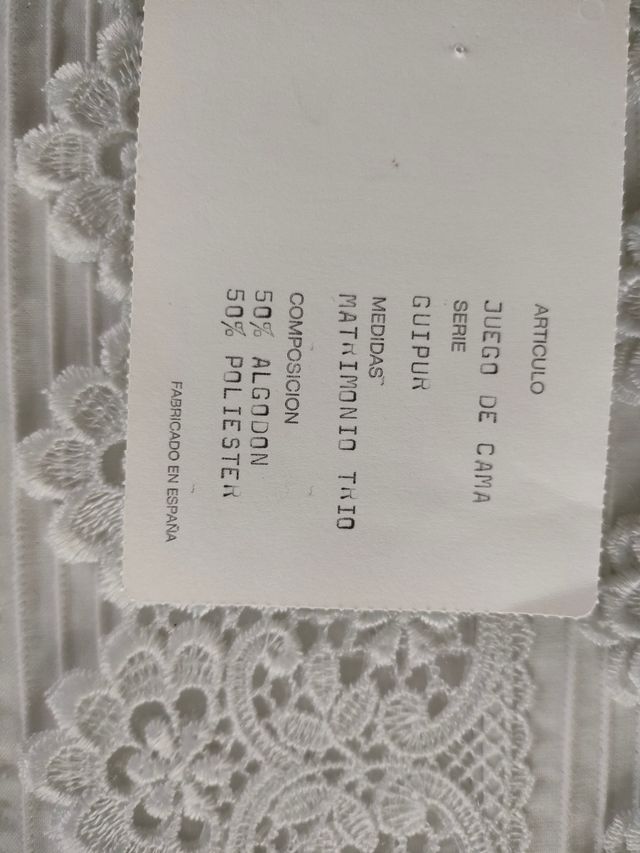 Juego de sábanas Guipur