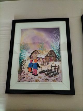 Coppia di quadri naif