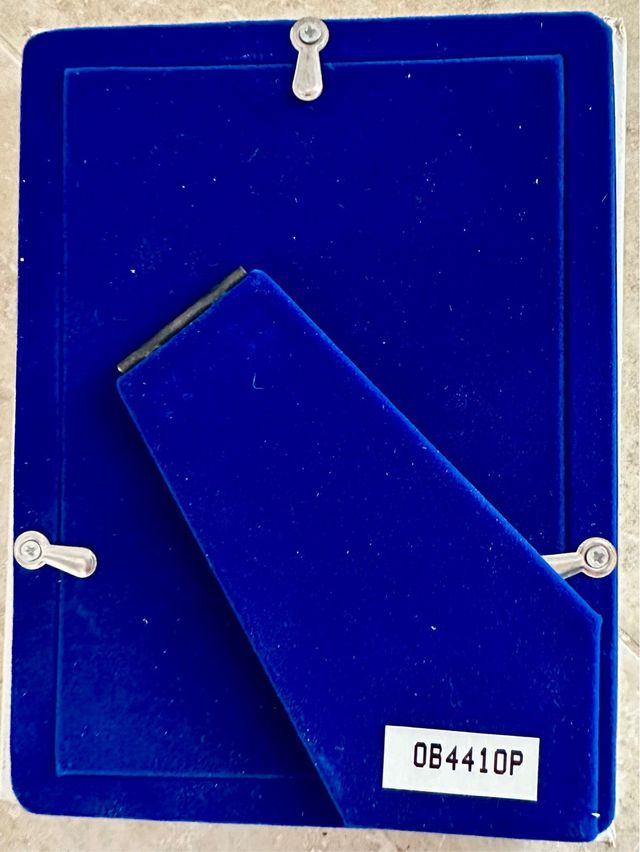 cornice portafoto metallo argentato e velluto