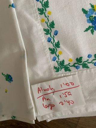 3 juegos encimera y almohada flores antiguo