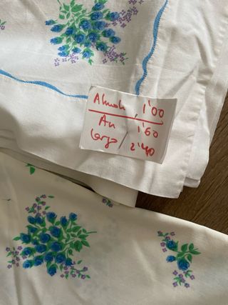 3 juegos encimera y almohada flores antiguo