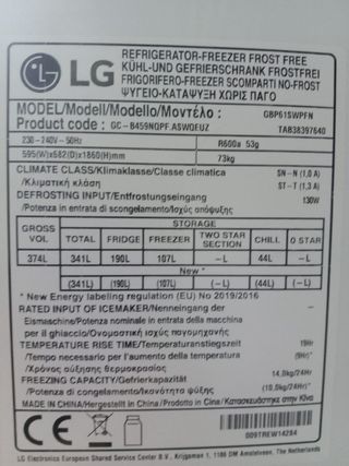 Frigorífico LG piezas repuesto