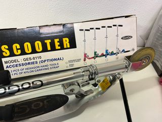 Patinete Scooter Ges-8110 Plata plegable con caja