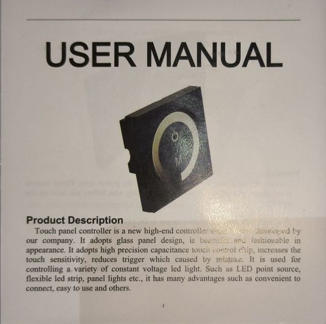 Interruptor táctil para tiras led sin usar