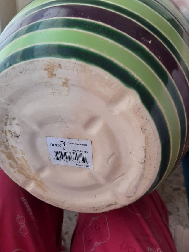 Maceteros esmaltados decorativos