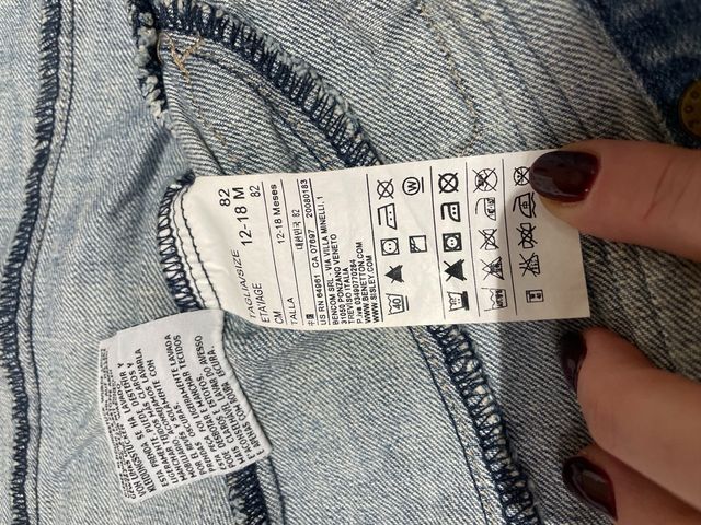 Cazadora vaquera Benetton T 12-18 meses