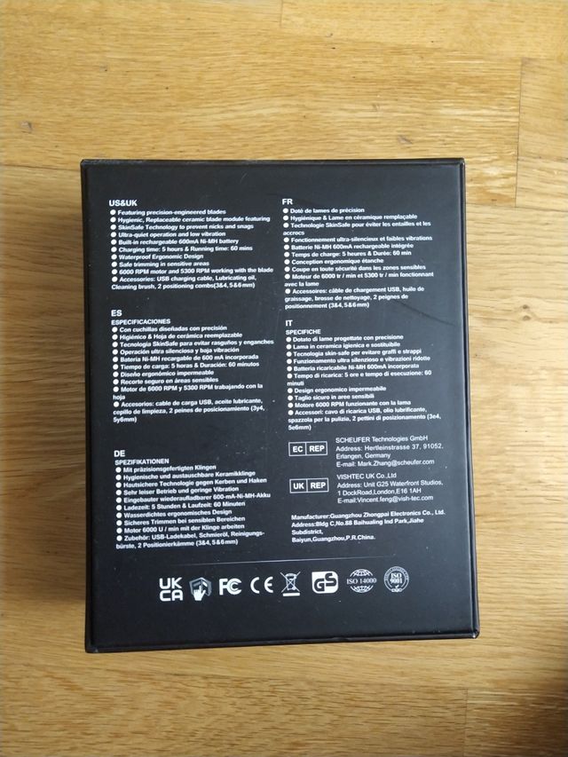 Maquinilla de afeitar corporal