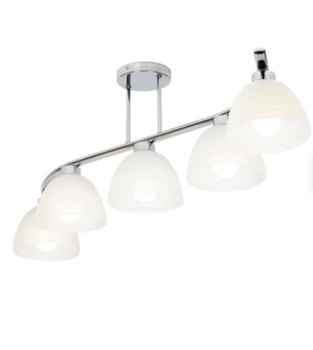 plafoniera in vetro  a soffitto 5 luci