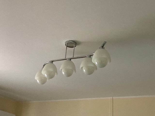 plafoniera in vetro  a soffitto 5 luci