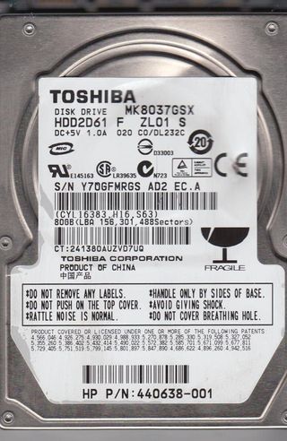 Toshiba 80GB Serial ATA 2.5" SATA HDD