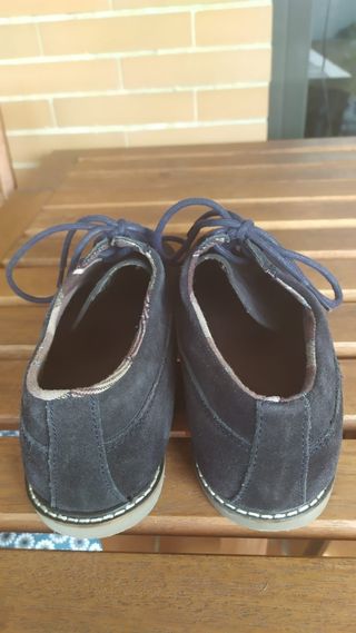 Zapatos piel vuelta vestir azules