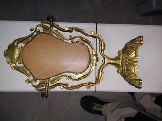 Espejo tocador de bronce de comodín