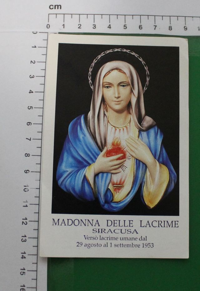 Santino Holy Card "Madonna delle Lacrime" Siracusa