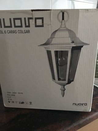 Farol blanco 6 caras para colgar