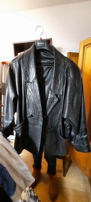 Chaquetón señora cuero negro