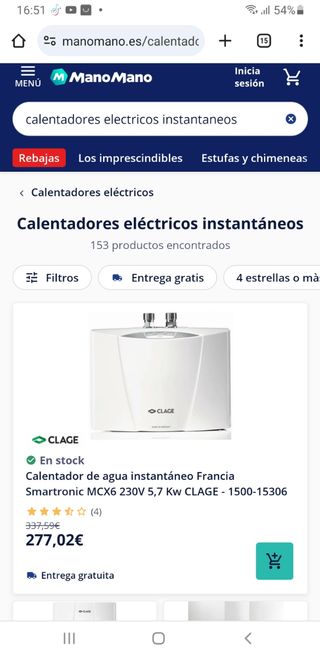 calentador de agua instantaneo Clage MCX6