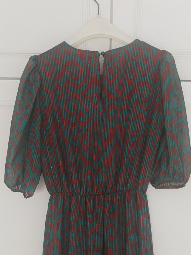 Vestido largo marrón y verde sin estrenar