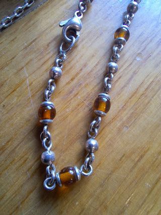 Conjunto de plata de ley y ámbar natural