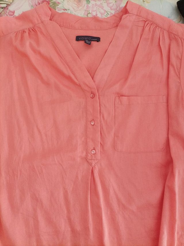 Blusa sin mangas coral MANGO